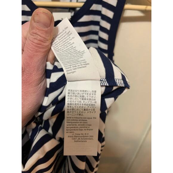J. Crew navy blue and white striped dress. maxi NWT size XS nautical - Picture 6 of 9